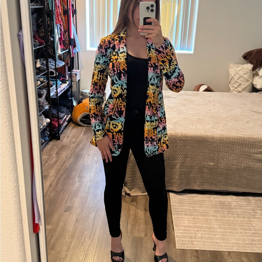 Colorful Graphic Blazer